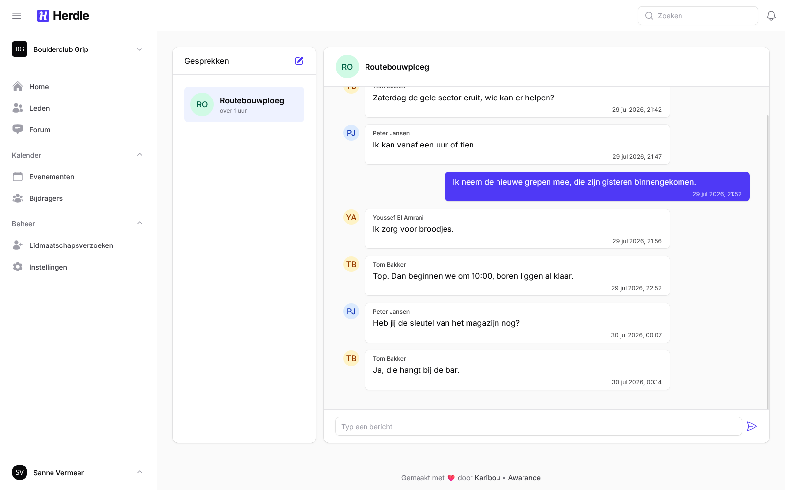 De live chat in Herdle